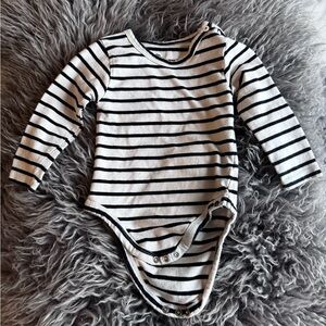 Black & White Striped Baby One-Piece Bodysuit